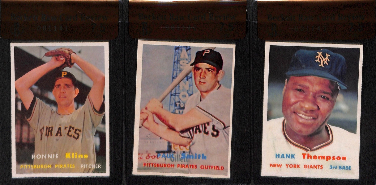 Lot of 15 - 1957 Topps Graded Baseball Cards - All Graded BVG 7.5 - w. Bobby Shantz